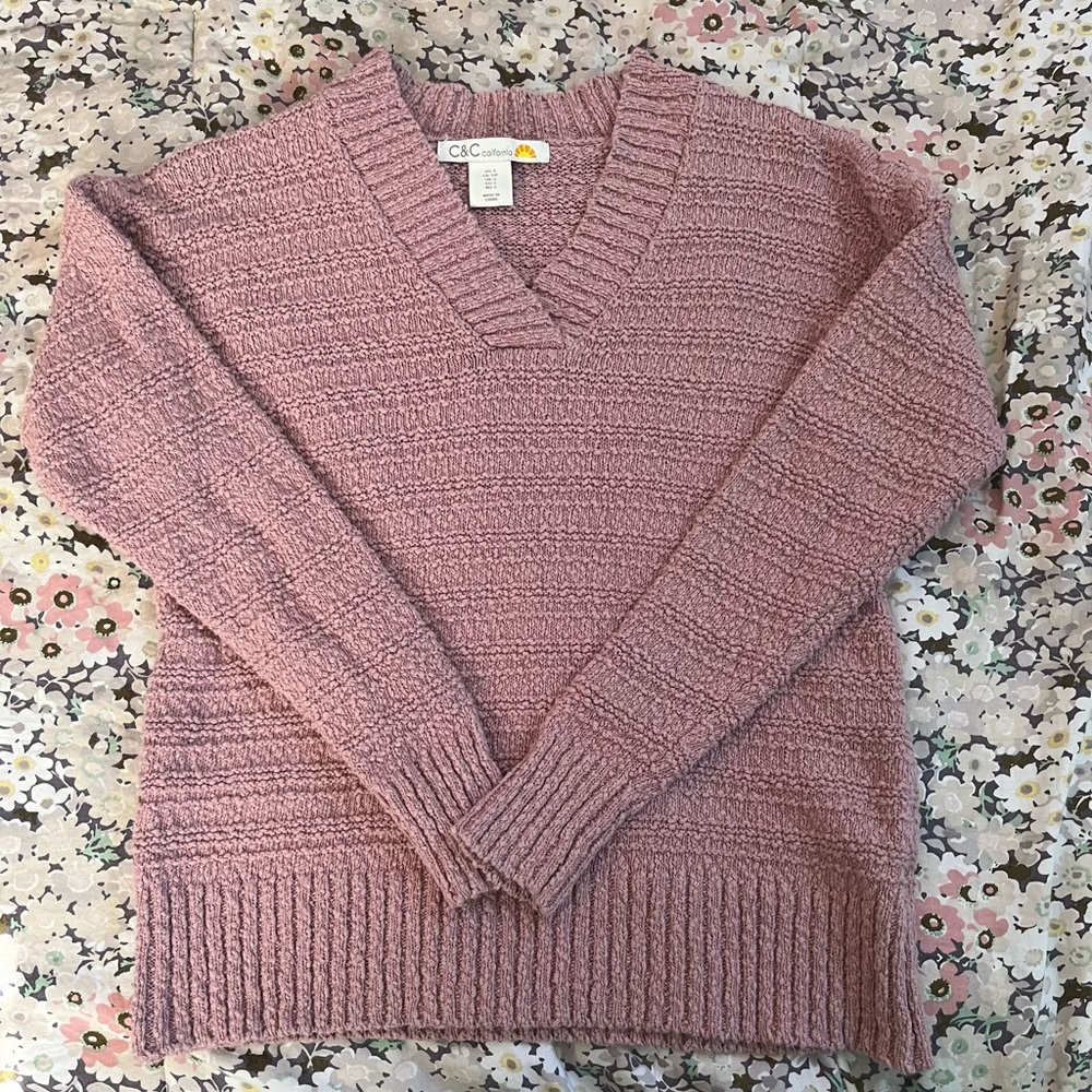 boho sweater color: dusty pink brand: C&C California